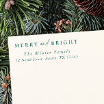 Elegant Merry and Bright Christmas Return Address Rubber Stamp<br><div class="desc">Create your own return address rubber stamp. For more advanced customization of this design,  please click the "customize further" link.</div>