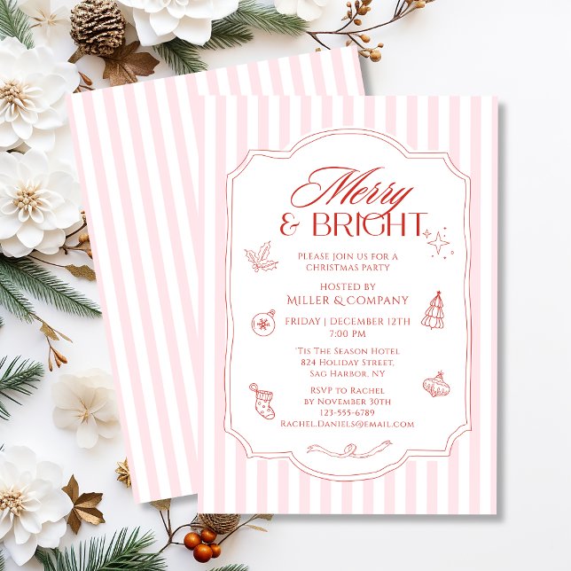 Elegant Merry And Bright Corporate Christmas Party Invitation (Creator Uploaded)