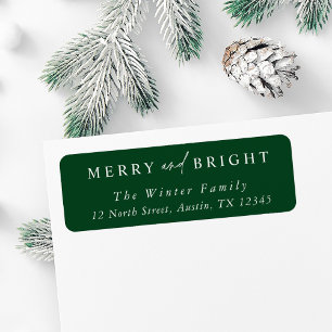 Elegant Merry & Bright Christmas Return Address Label
