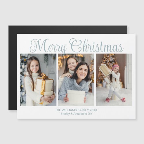 Elegant Merry Christmas 2026 Photo Magnet Card