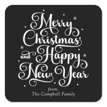 Elegant Merry Christmas and Happy New Year