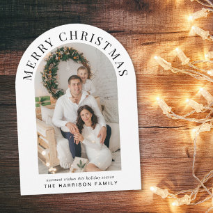 Elegant Merry Christmas Arch Photo Christmas Card