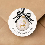 Elegant Merry Christmas Bauble  Classic Round Sticker<br><div class="desc">Elegant Merry Christmas Bauble Classic Round Sticker.</div>