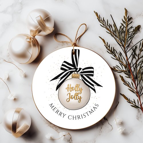 Elegant Merry Christmas Bauble  Favor Tags