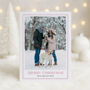 Elegant Merry Christmas Border Letterpress Photo Cards