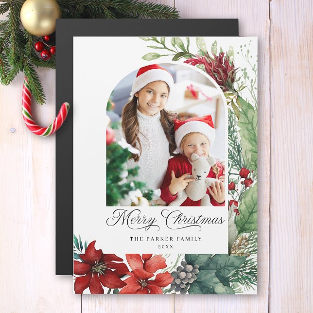 Elegant Merry Christmas Botanical Arch Photo (Creator Uploaded)