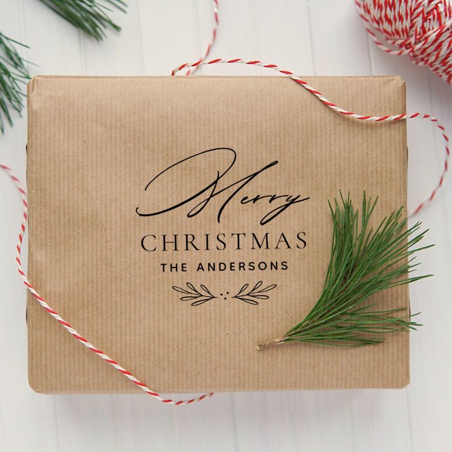 Elegant Merry Christmas Botanical Family Self-inking Stamp (Creator Uploaded)