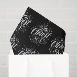 Elegant Merry Christmas Calligraphy Christian Tissue Paper