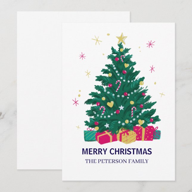 Elegant Merry Christmas Card (Front/Back)