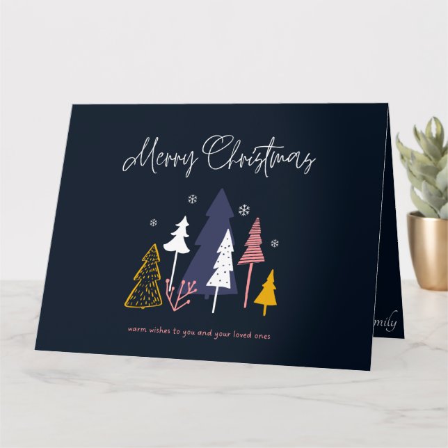 Elegant Merry Christmas card with Message (Small Plant)