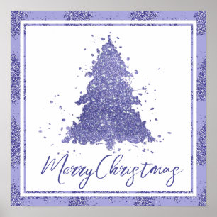 Elegant Merry Christmas   Charming Lavender Tree Poster