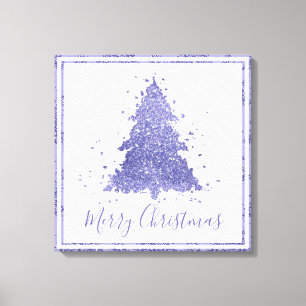Elegant Merry Christmas   Charming Purple Tree Canvas Print