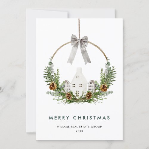 Elegant Merry Christmas Composition Corporate Holiday Card