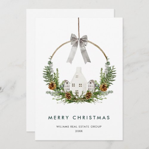 Elegant Merry Christmas Composition Corporate Holiday Card