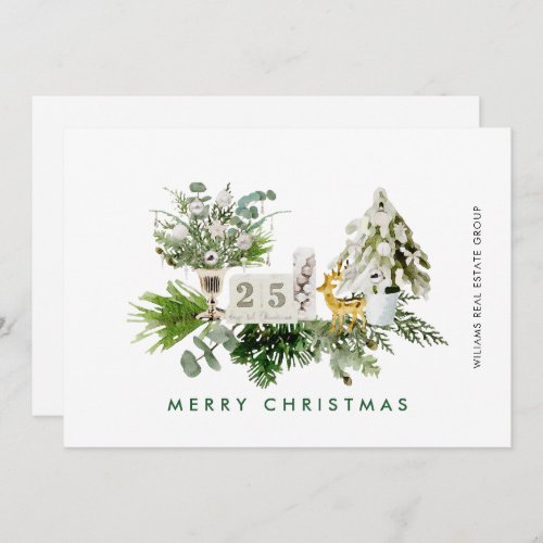 Elegant Merry Christmas Composition Corporate Holiday Card