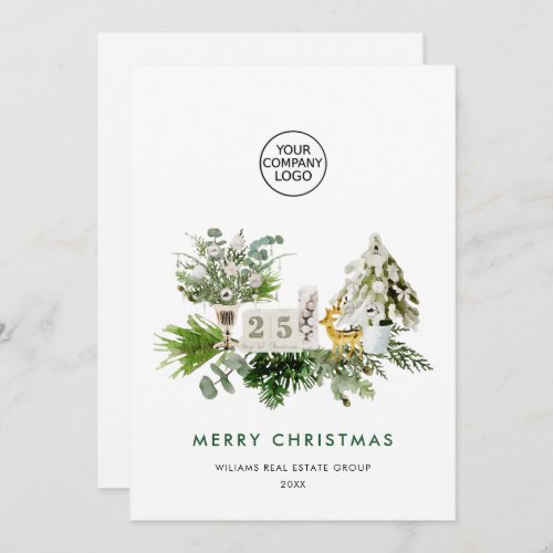 Elegant Merry Christmas Composition Corporate Holiday Card