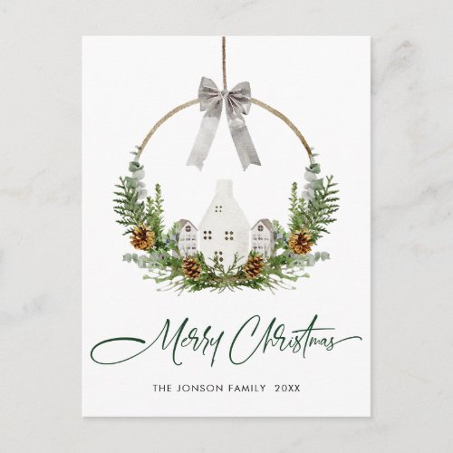 Elegant Merry Christmas Composition Holiday Postcard