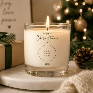 Elegant Merry Christmas Custom Logo Corporate Scented Candle