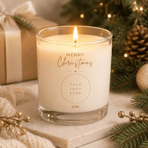 Elegant Merry Christmas Custom Logo Corporate Scented Candle
