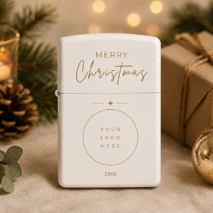Elegant Merry Christmas Custom Logo Corporate Zippo Lighter