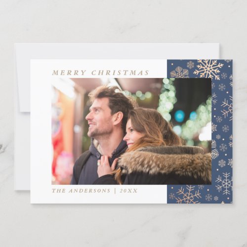 Elegant Merry Christmas Custom Photo Holiday Card