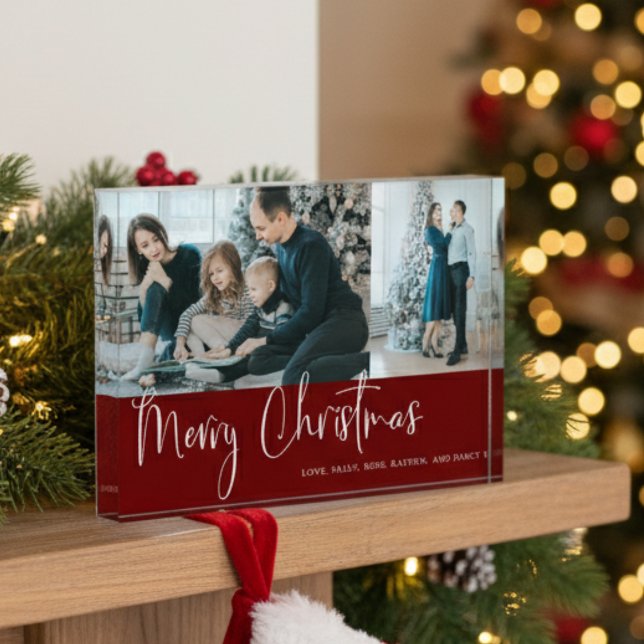 Elegant Merry Christmas Custom Photo Red (Creator Uploaded)