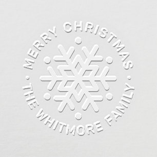Elegant Merry Christmas Custom Winter Snowflake Embosser
