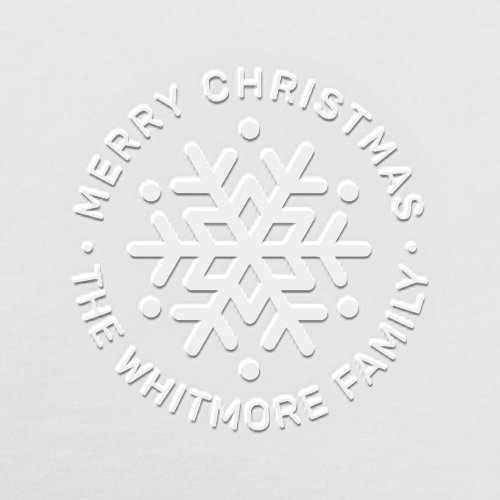 Elegant Merry Christmas Custom Winter Snowflake Embosser