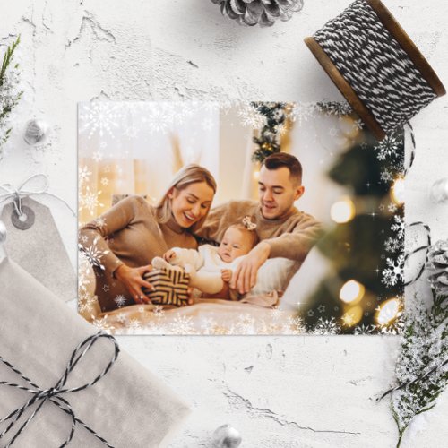 Elegant Merry Christmas Family Photo Card Frame