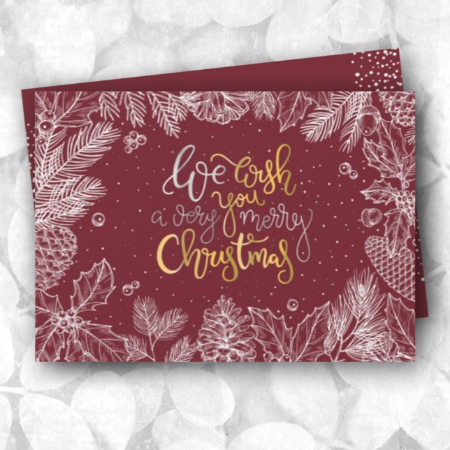 Elegant Merry Christmas Flat Holiday Card (Creator Uploaded)