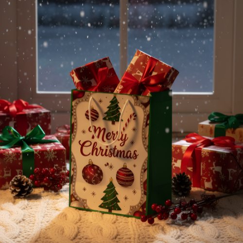 Elegant Merry Christmas Gift Bag