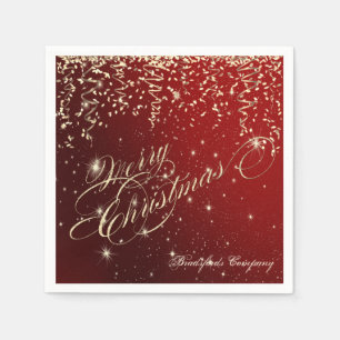 Elegant Merry Christmas ,Gold Confetti Napkins