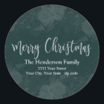 Elegant Merry Christmas Green Return Address Label<br><div class="desc">Add that extra touch of elegance to your Christmas cards with these beautiful return address labels.</div>