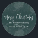 Elegant Merry Christmas Green Return Address Label<br><div class="desc">Add that extra touch of elegance to your Christmas cards with these beautiful return address labels.</div>