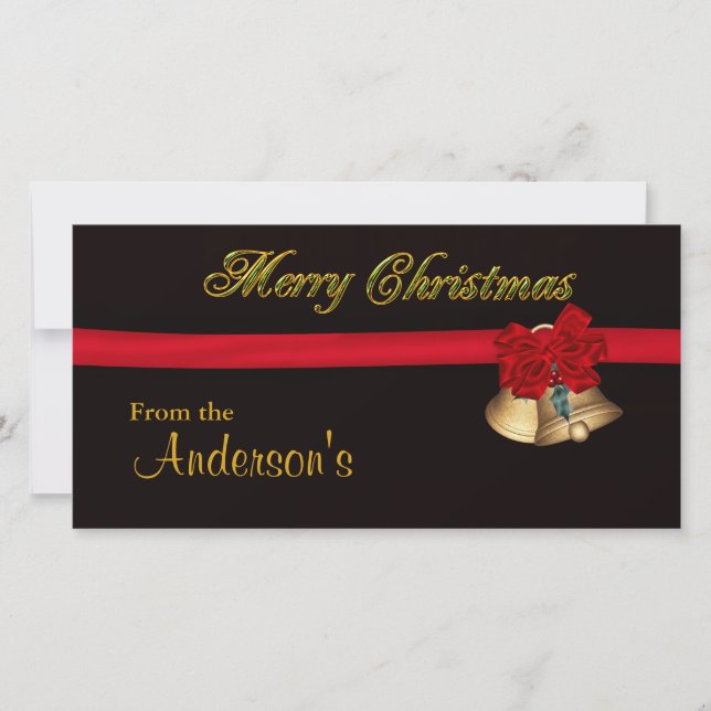 Elegant Merry Christmas Holiday Card (Front)
