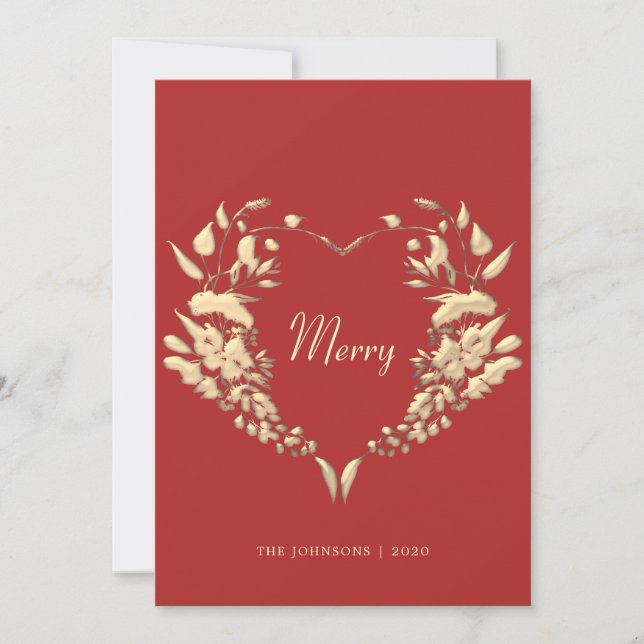 Elegant Merry Christmas Holiday Card (Front)