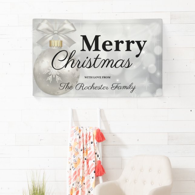 Elegant Merry Christmas Holiday Party Welcome Banner (Insitu)