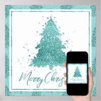 Moody Merry Christmas, Classy Dark Navy Blue Tree Kitchen Towel, Zazzle