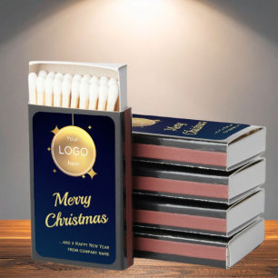 Elegant Merry Christmas Matchboxes Business Favors