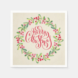 Elegant Merry Christmas Napkins