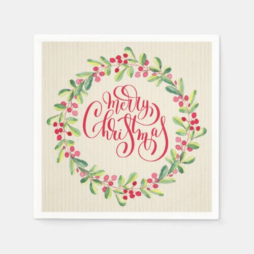 Elegant Merry Christmas Napkins