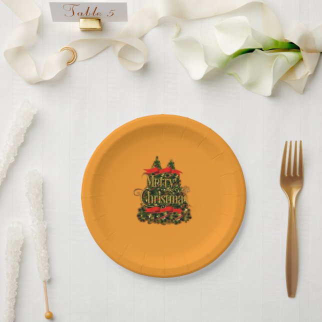  elegant Merry Christmas Paper Plates (Wedding)