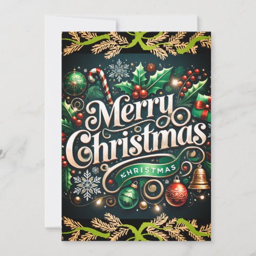 Elegant Merry Christmas Party Invitation