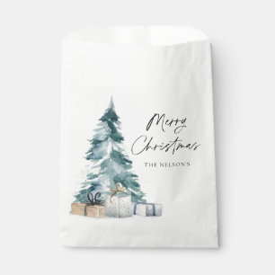 Elegant Merry Christmas Party Paper Favor Bag