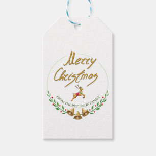 Elegant Merry Christmas Personalized Gift Tag
