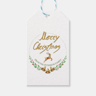 Elegant Merry Christmas Personalized Gift Tag