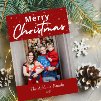 Elegant Merry Christmas Photo Card