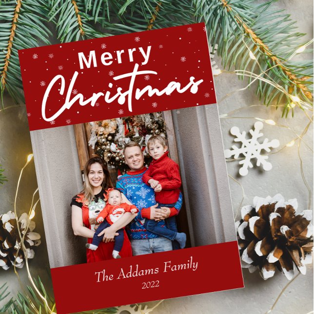 Elegant Merry Christmas  Photo Card (Creator Uploaded)