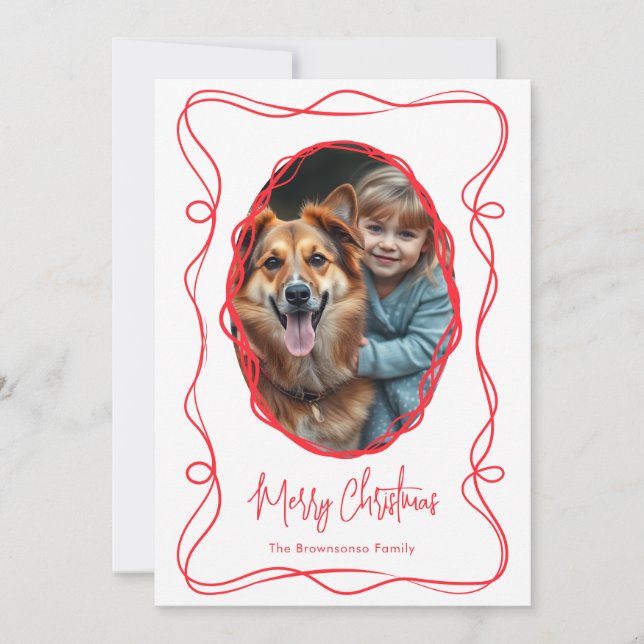 Elegant Merry Christmas Photo Holiday Card (Front)