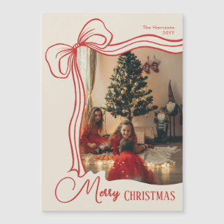 Elegant Merry Christmas Photo Magnetic Card